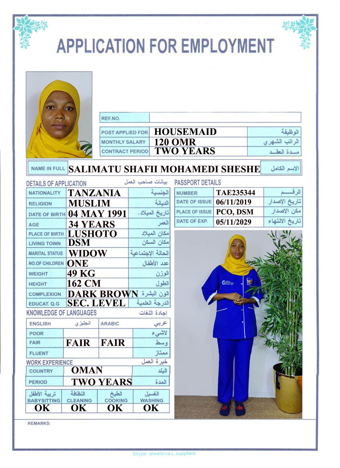 SALIMATU SHAFII MOHAMEDI SHESHE